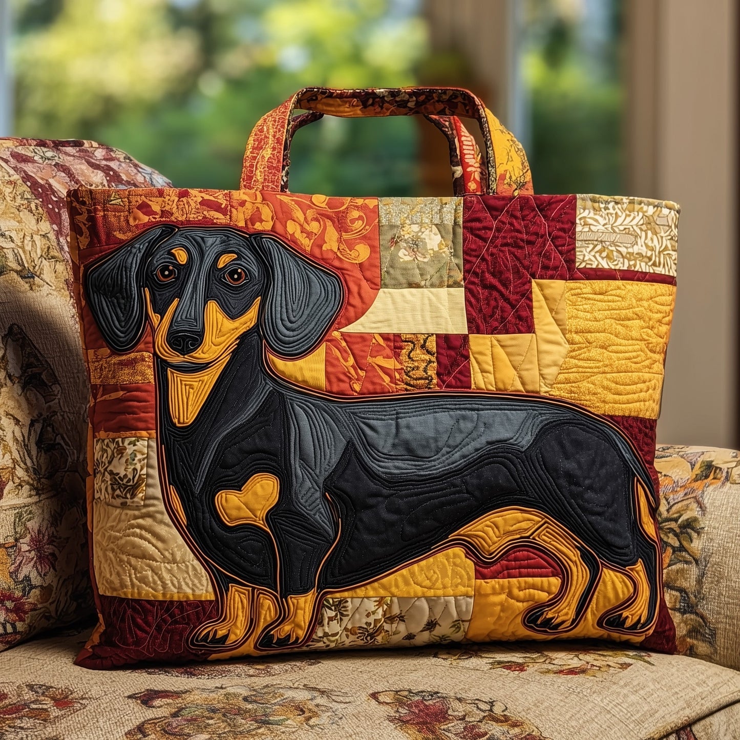 Dachshund Quilted Tote Bag GFTONT2571