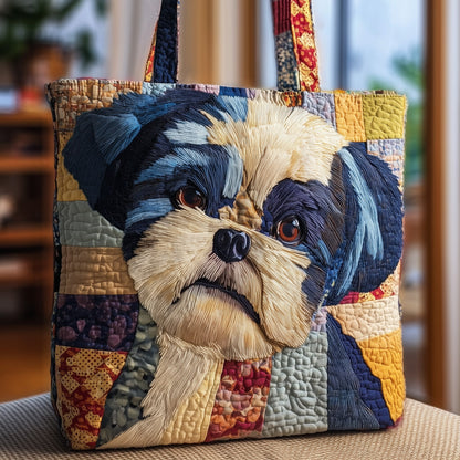 Adorable Shih Tzu Quilted Tote Bag GFTONT2581
