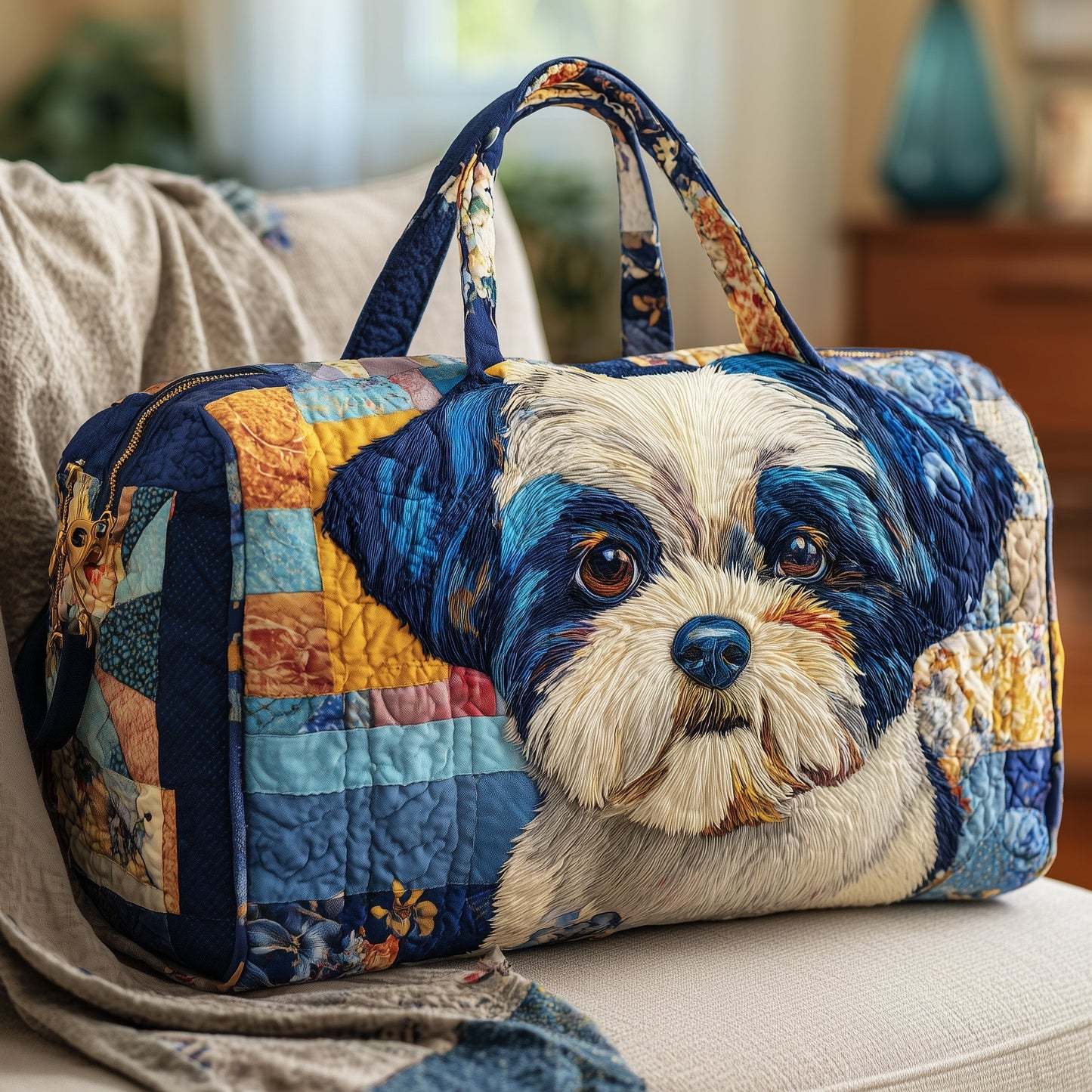 Shih Tzu Quilted Duffle Bag GFTONT2586