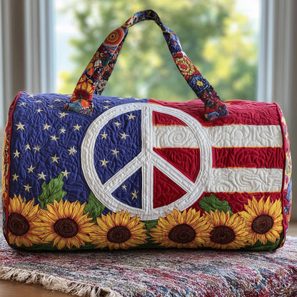 Peace Sign Quilted Duffle Bag GFTONT2600