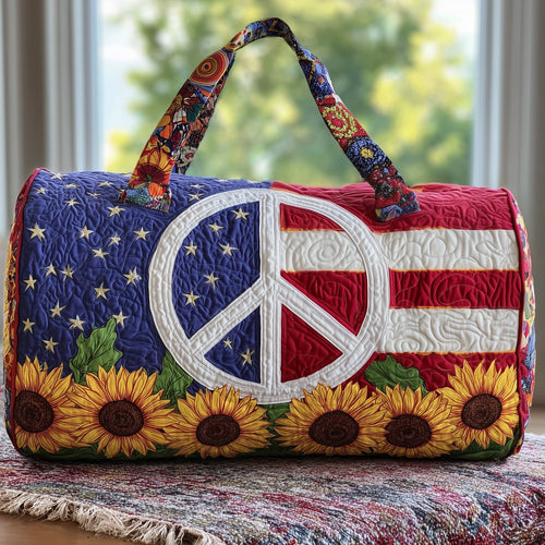 Peace Sign Quilted Duffle Bag GFTONT2600
