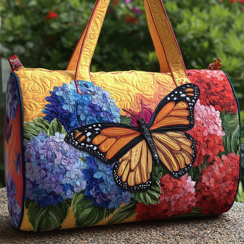 Hydrangea Butterfly Quilted Duffle Bag GFTONT2607