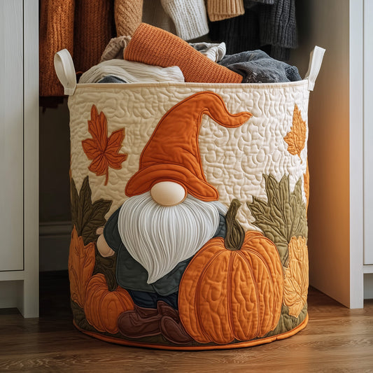 Autumn Gnome Quilted Laundry Basket GFTONT2626