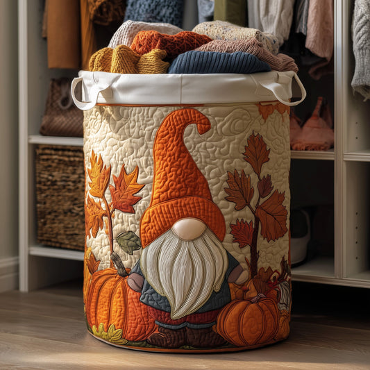 Autumn Gnome Quilted Laundry Basket GFTONT2627
