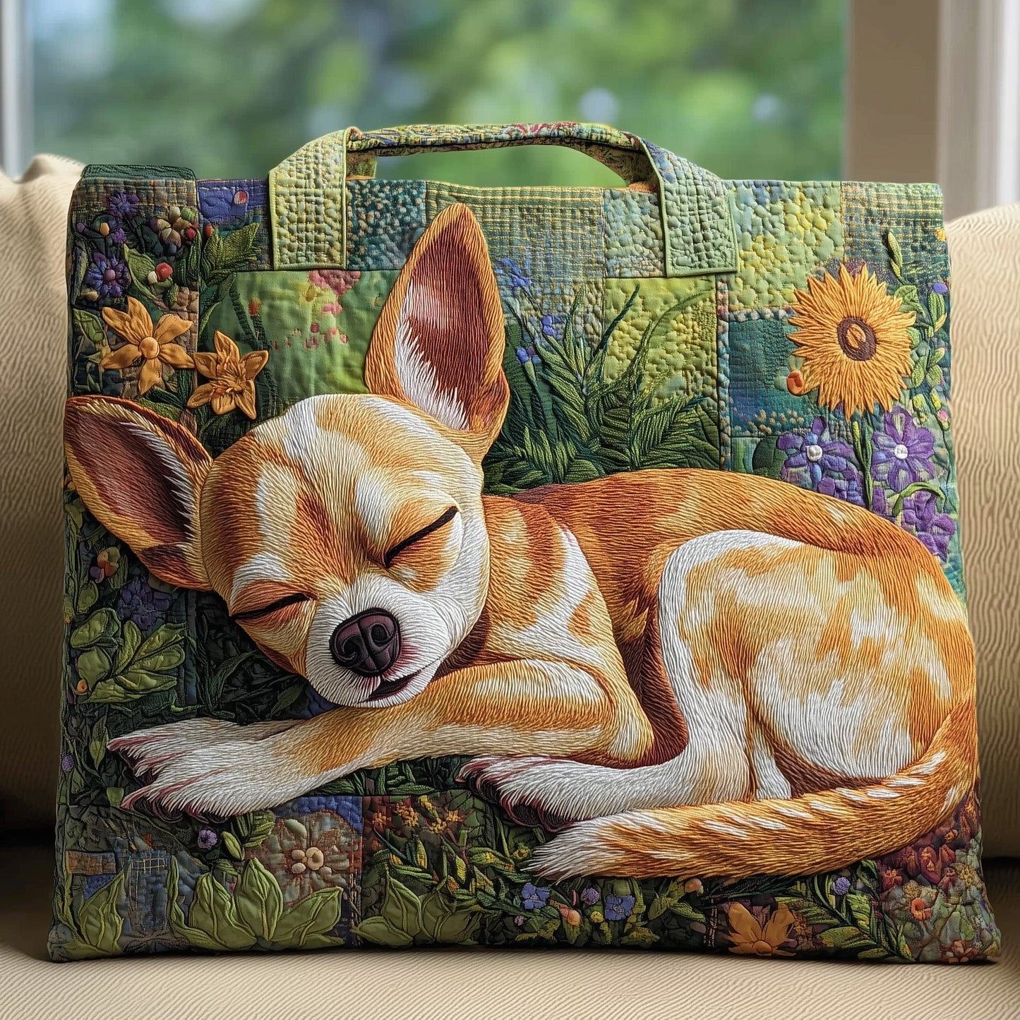 Chihuahua Nap Quilted Tote Bag GFTONT2649