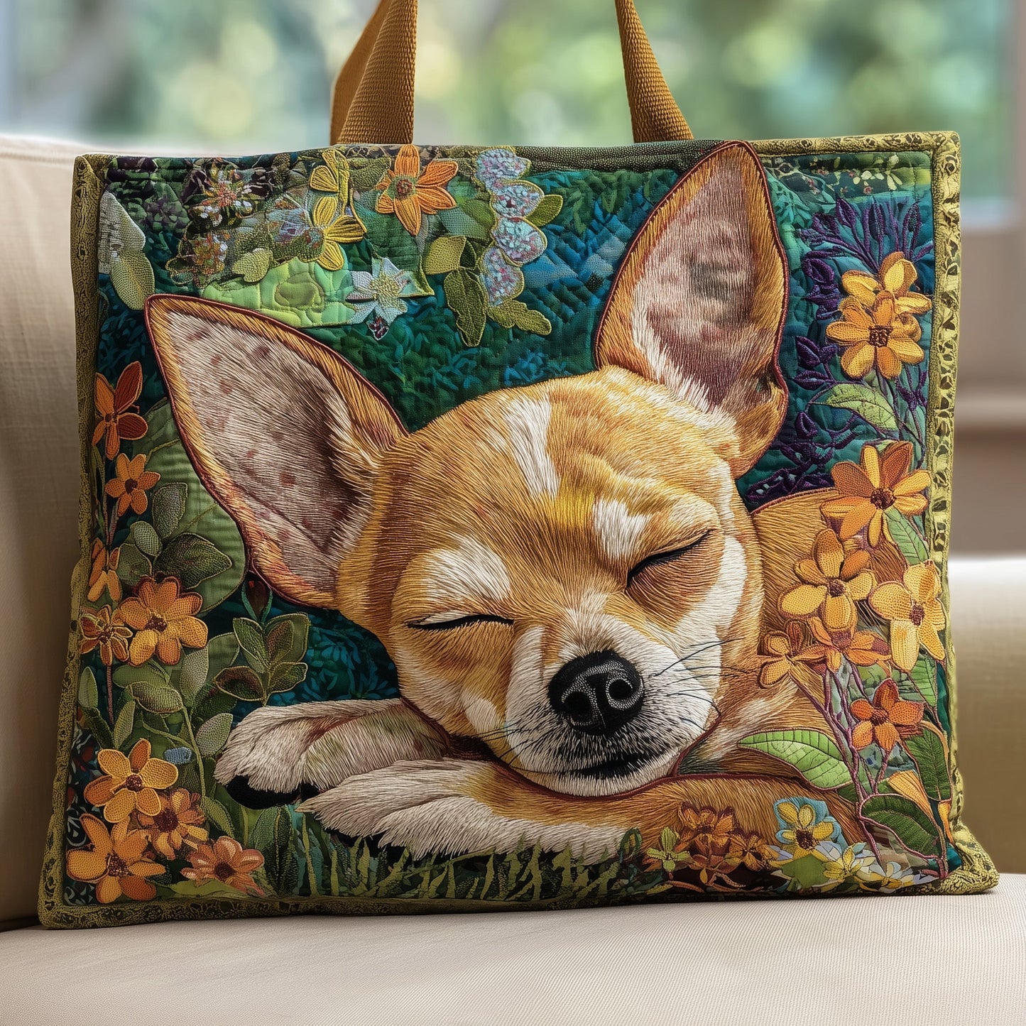 Chihuahua Nap Quilted Tote Bag GFTONT2650