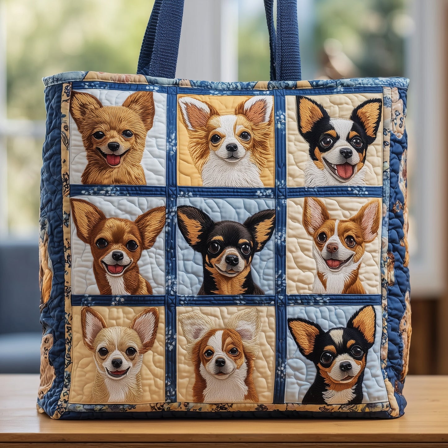 Chihuahua Portrait Quilted Tote Bag GFTONT2654