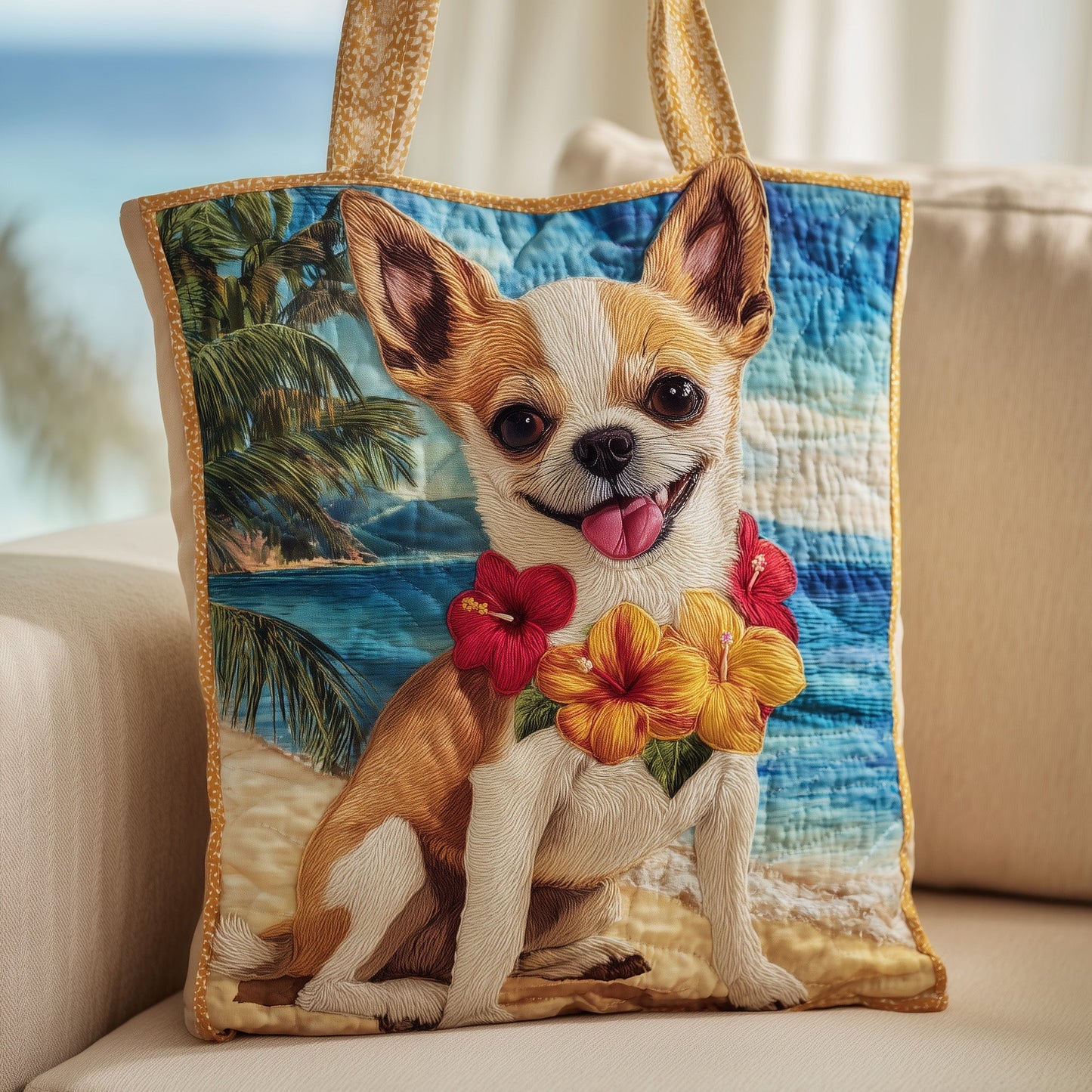 Tropical Chihuahua Quilted Tote Bag GFTONT2657