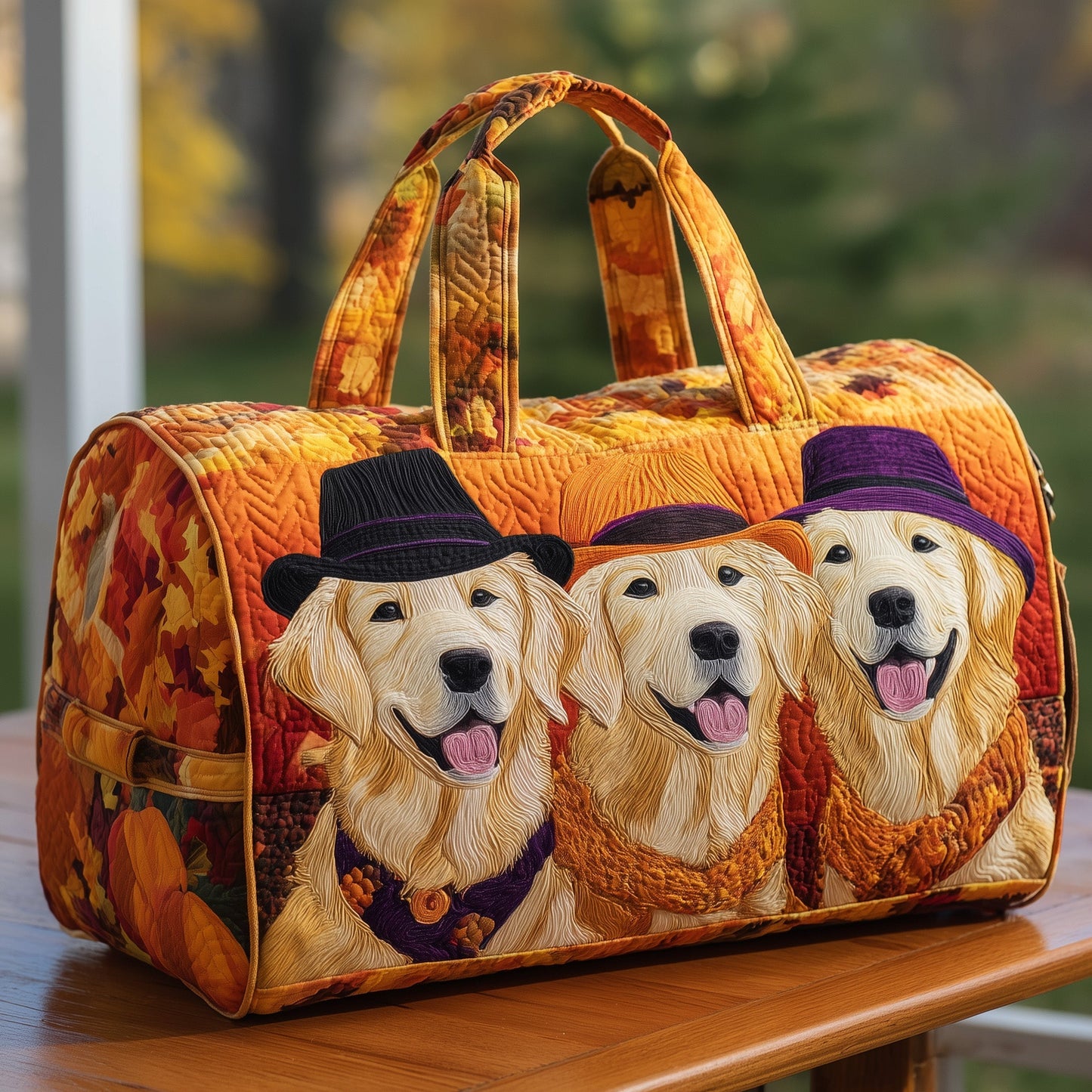 Autumn Golden Pups Quilted Duffle Bag GFTONT2660