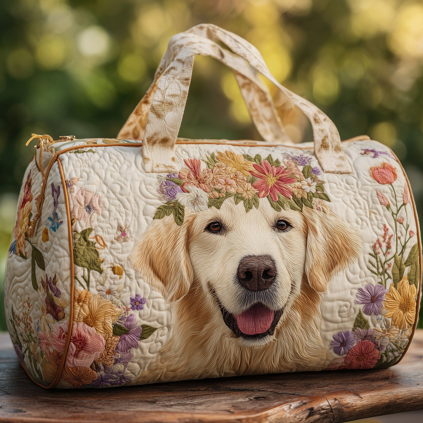 Floral Retriever Quilted Duffle Bag GFTONT2665