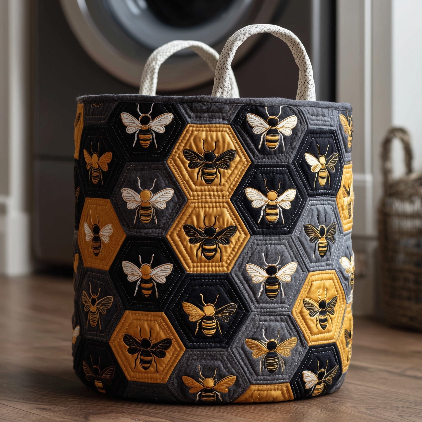 Bee Hive Quilted Laundry Basket GFTONT2681