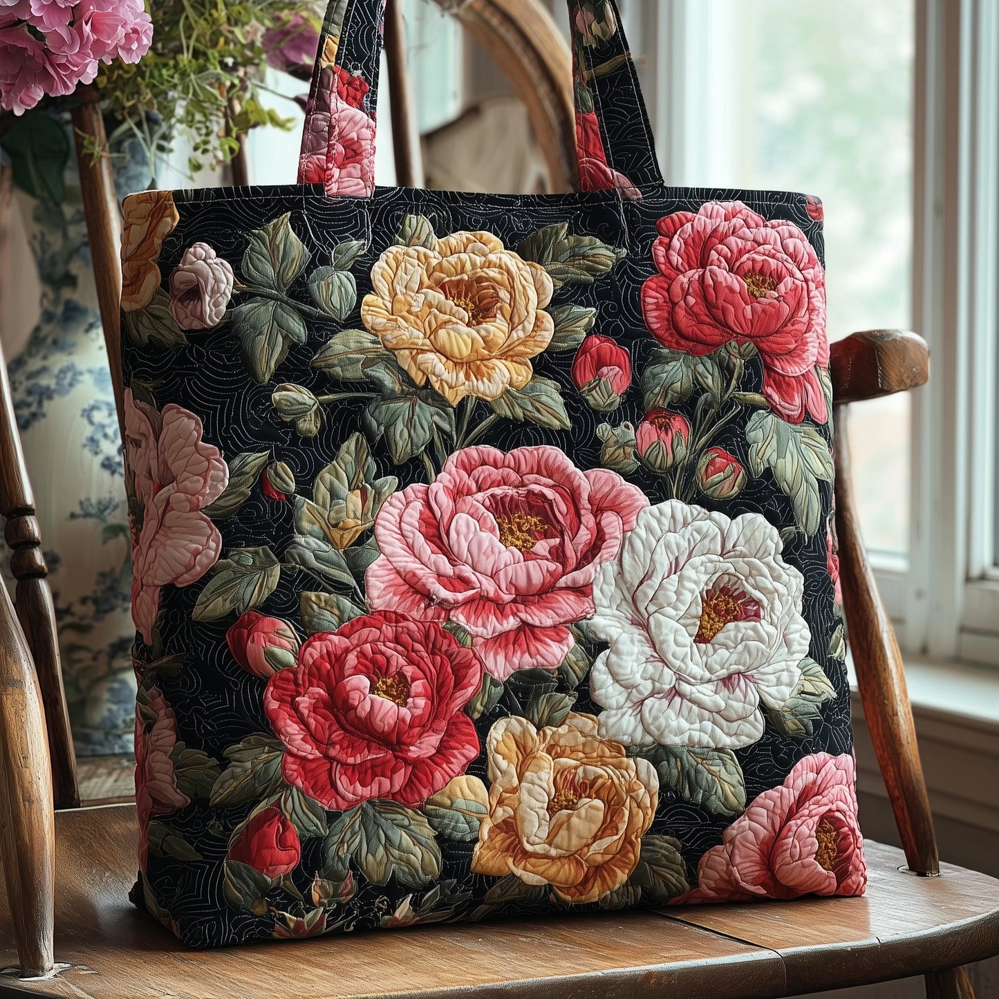 Floral Charm Quilted Tote Bag GFTONT2699