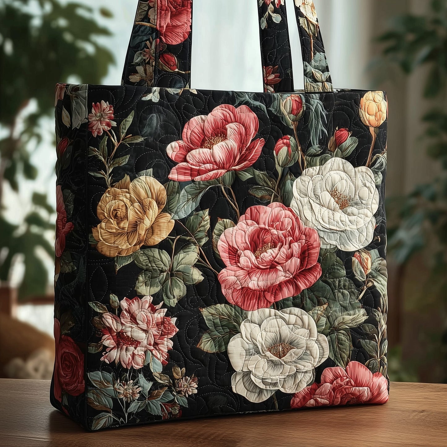 Floral Charm Quilted Tote Bag GFTONT2700