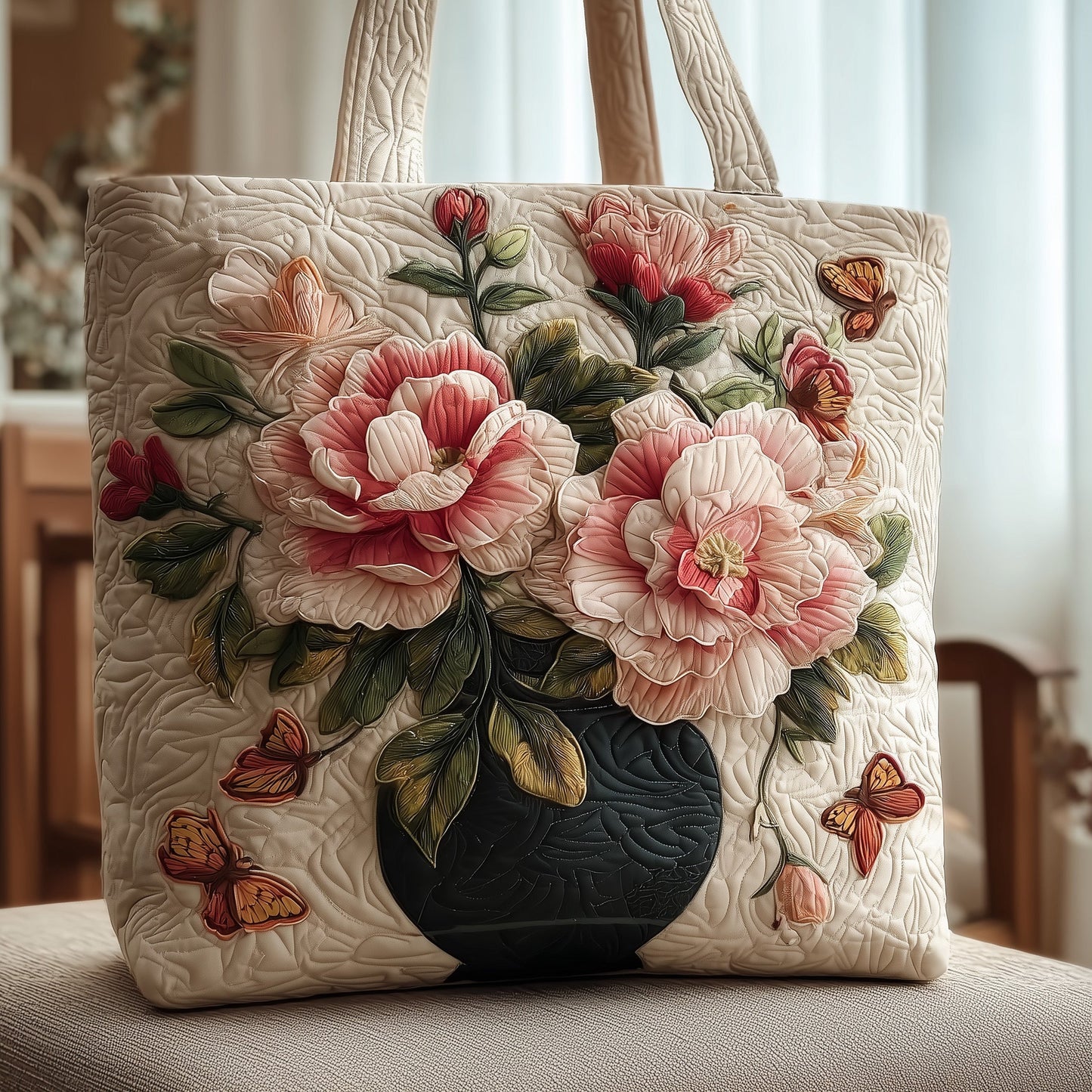 Floral Charm Quilted Tote Bag GFTONT2701