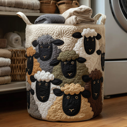 Sheep Haven Quilted Laundry Basket GFTONT2736