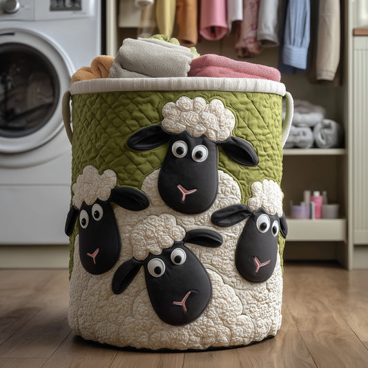 Woolly Sheeps Quilted Laundry Basket GFTONT2741