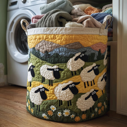 Whimsy Lambs Quilted Laundry Basket GFTONT2743