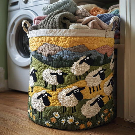 Whimsy Lambs Quilted Laundry Basket GFTONT2743