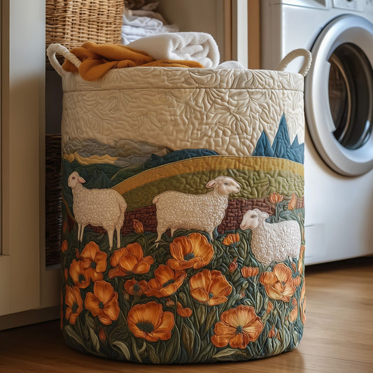 Whimsy Lambs Quilted Laundry Basket GFTONT2744
