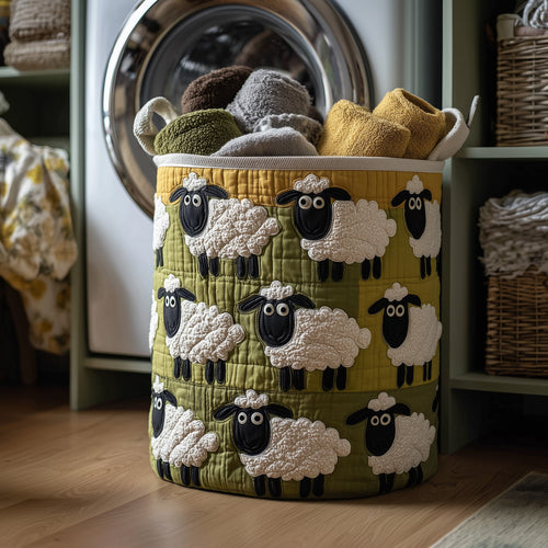 Herd of Sheeps Quilted Laundry Basket GFTONT2747