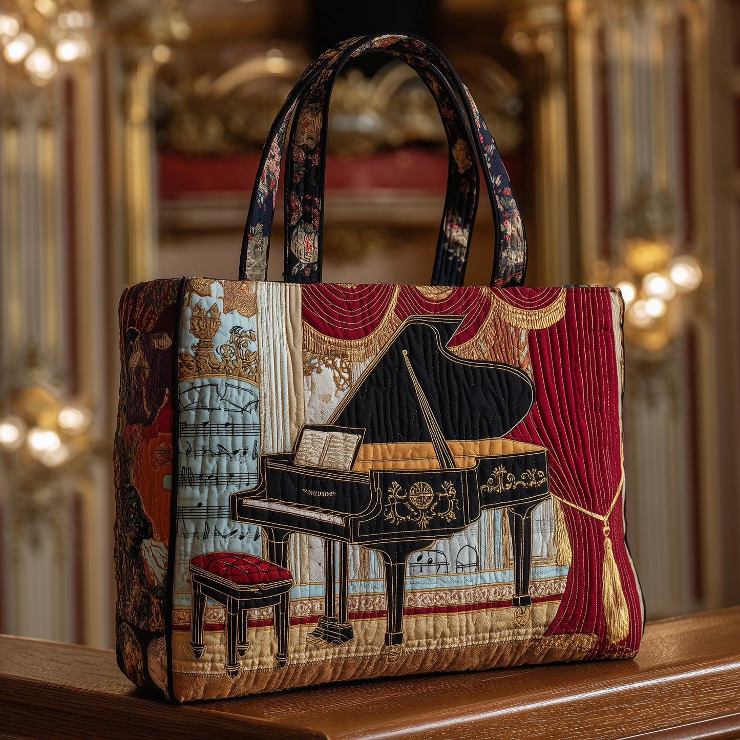 Theater Piano Quilted Tote Bag GFTONT2759