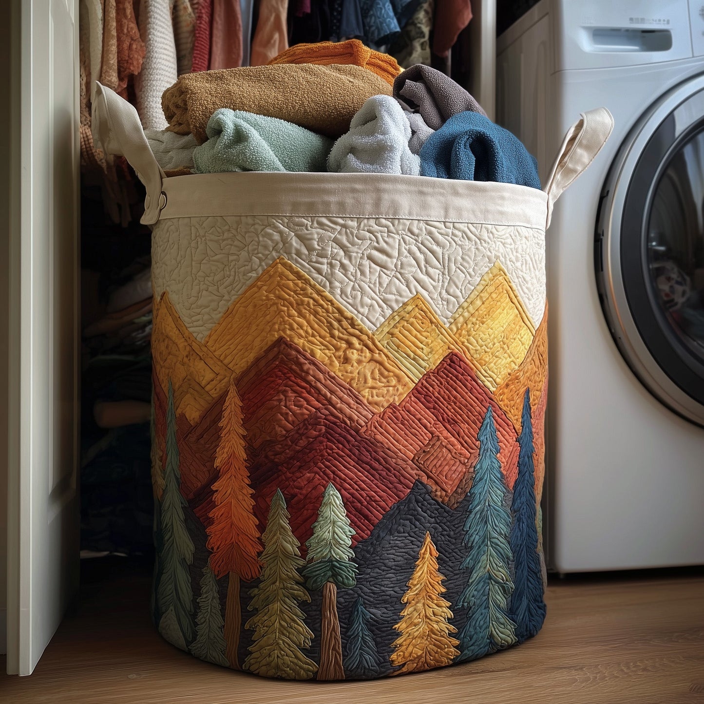 Forest Landscape Quilted Laundry Basket GFTONT2776