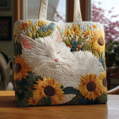 White Cat Quilted Tote Bag GFTONT2798