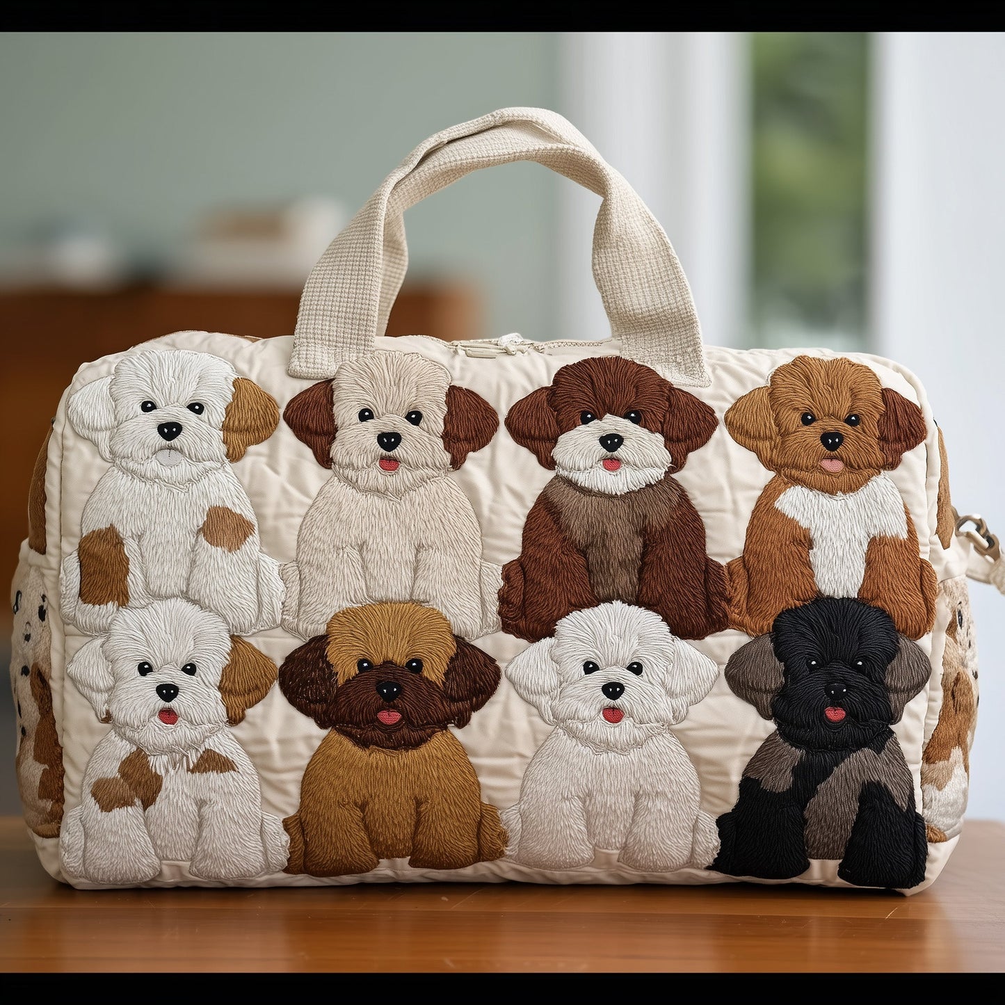 Bichon Charm Quilted Duffle Bag GFTONT2806