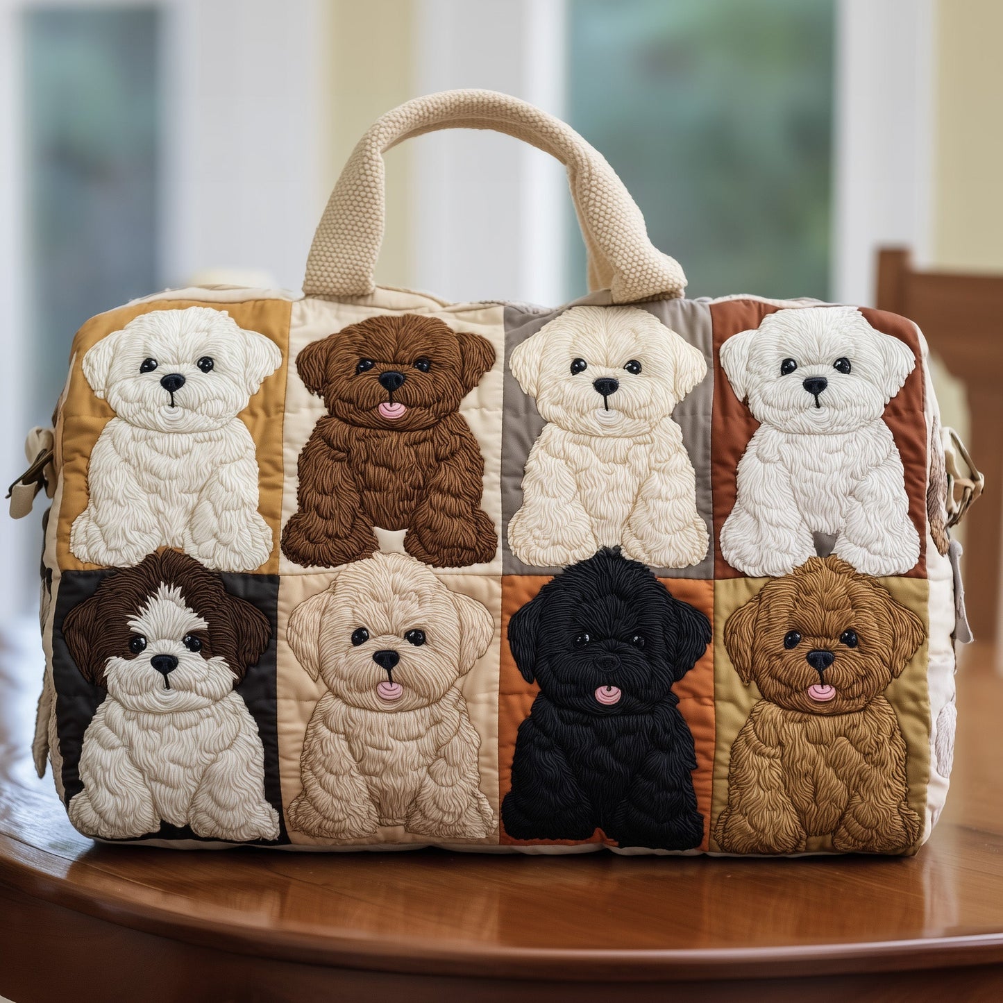 Bichon Charm Quilted Duffle Bag GFTONT2807