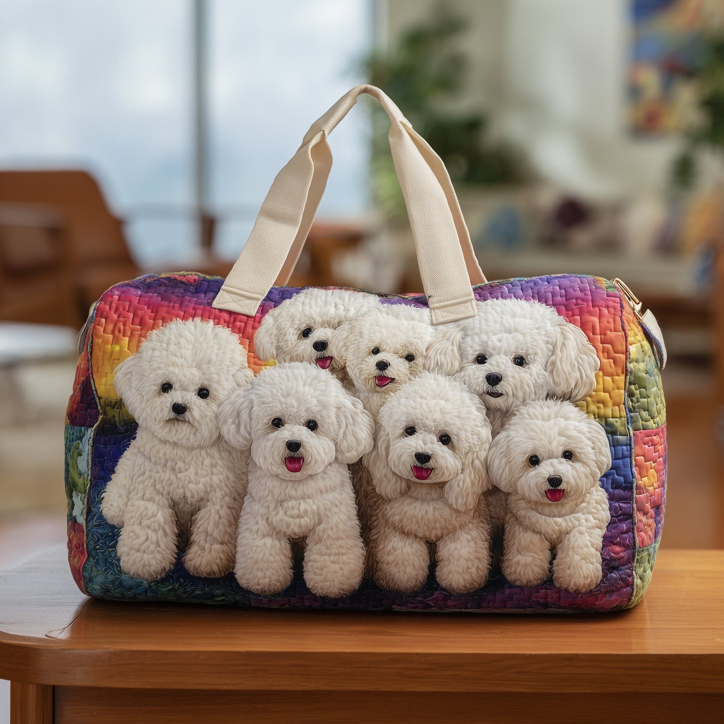 Bichon Frise Quilted Duffle Bag GFTONT2814