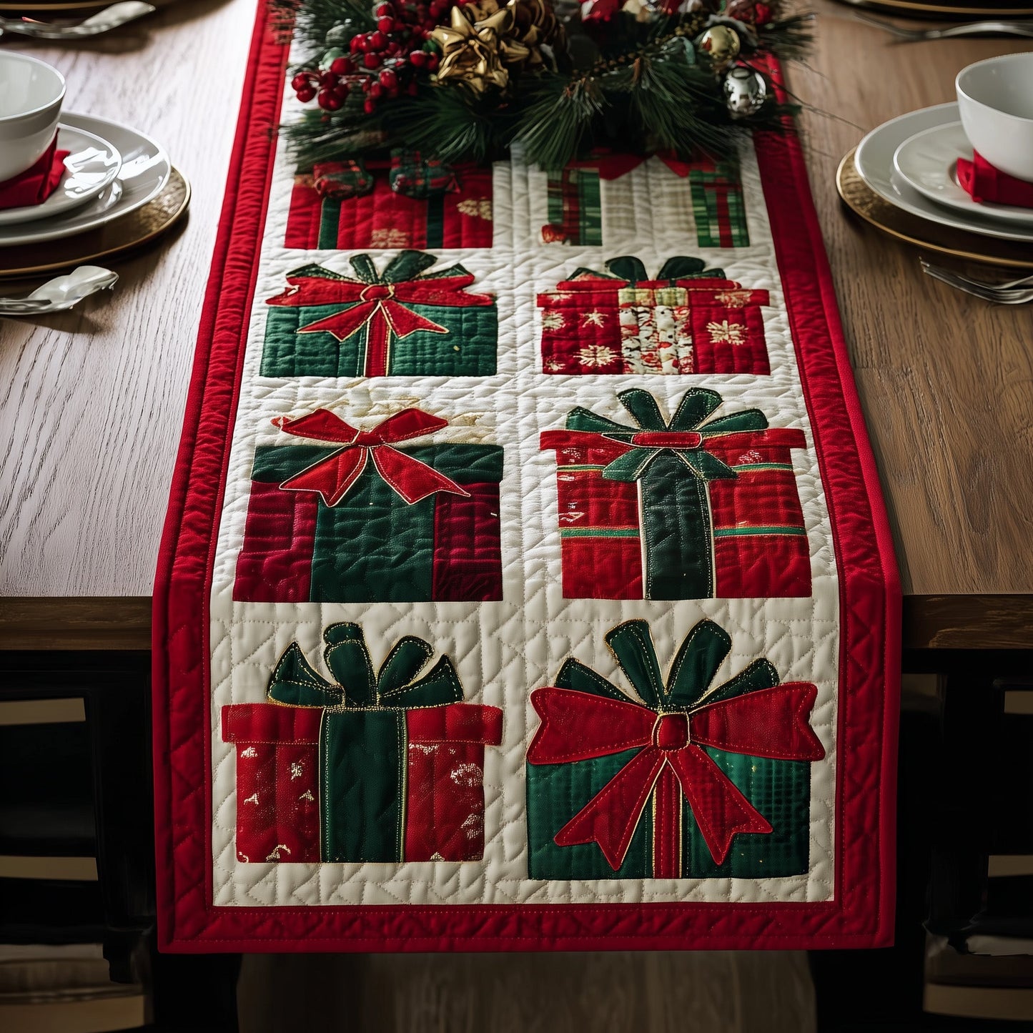 Christmas Gifts Quilted Table Runner GFTONT2833