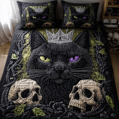 Gothic Cat 3-Piece Quilted Bedding Set GFTONT2865