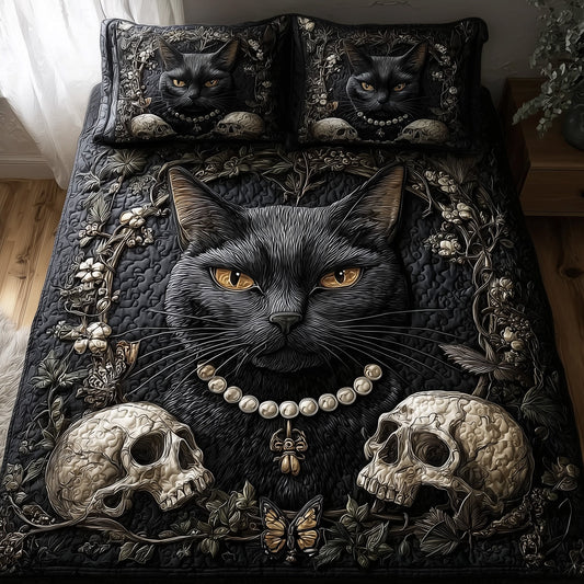 Gothic Cat 3-Piece Quilted Bedding Set GFTONT2866