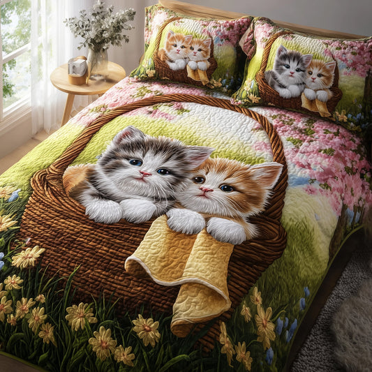 Cat Nap 3-Piece Quilted Bedding Set GFTONT2883