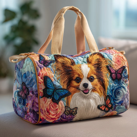 Papillon Dog Quilted Duffle Bag GFTONT2895