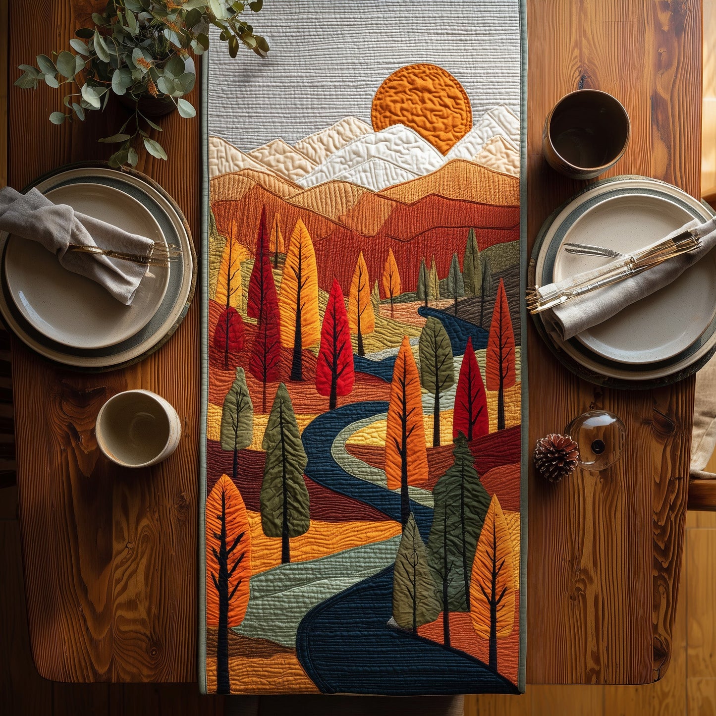 Autumn Forest Quilted Table Runner GFTONT2967