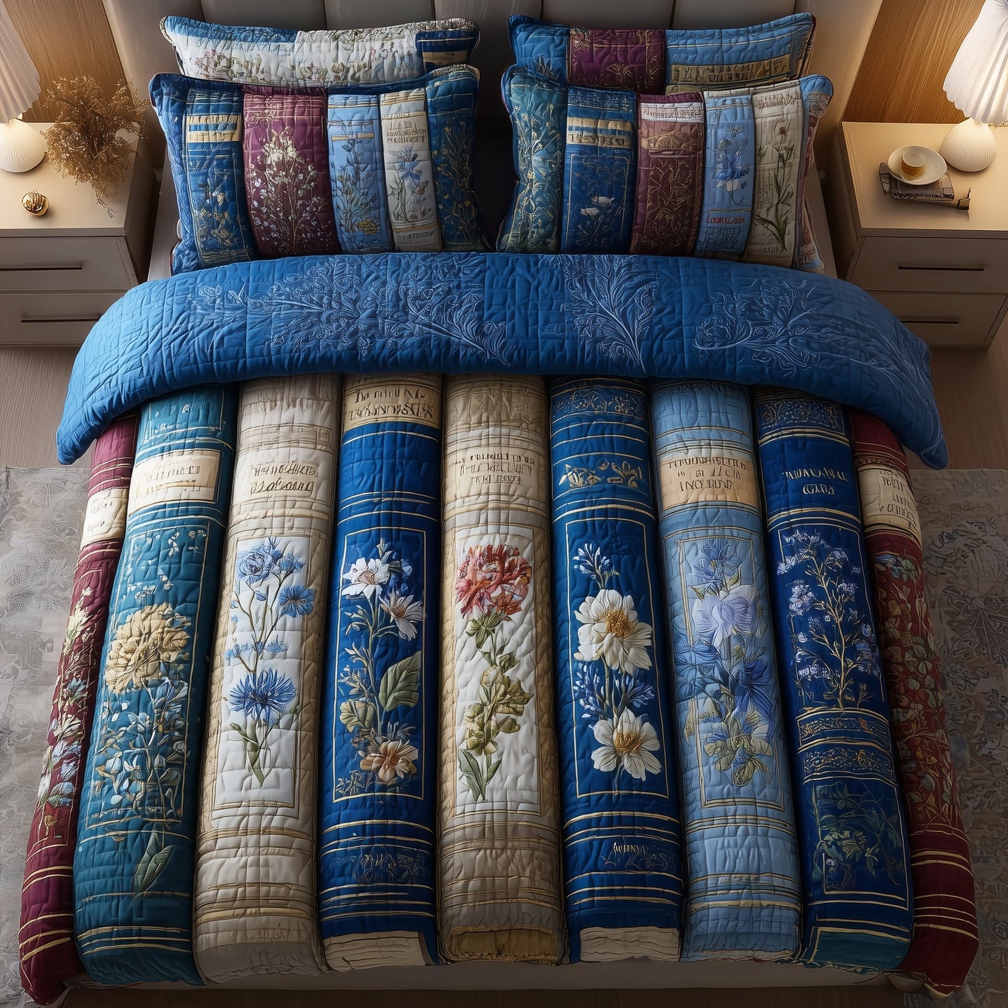 Blue Bookish Duvet Cover Set GFTONT3024
