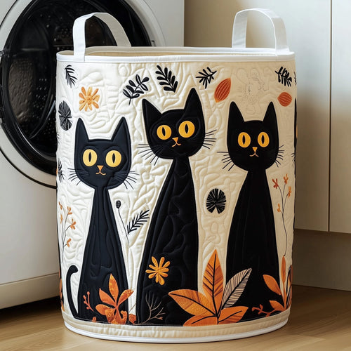 Whimsical Cat Quilted Laundry Basket GFTONT3072