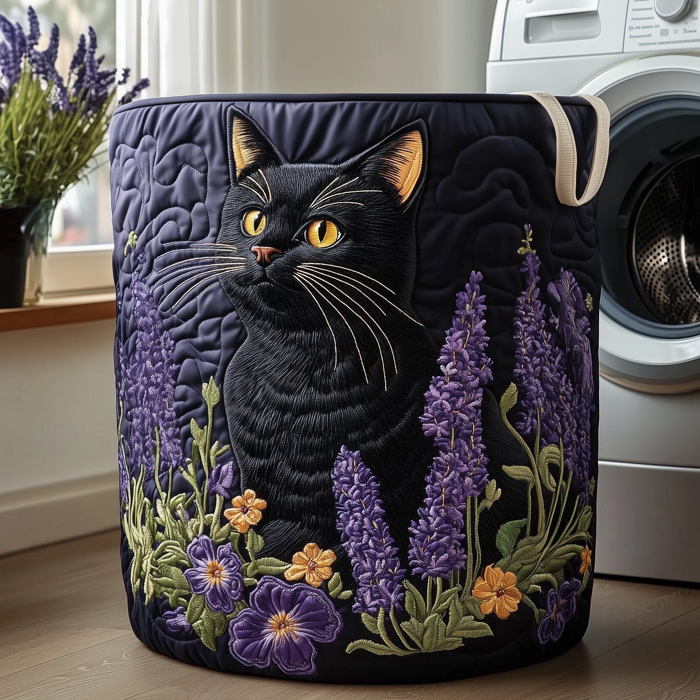 Cat Quilted Laundry Basket GFTONT3074