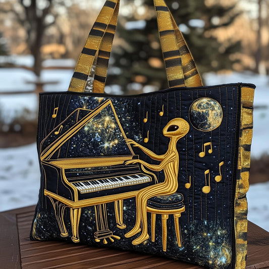 Alien Pianist Quilted Tote Bag GFTONT3096