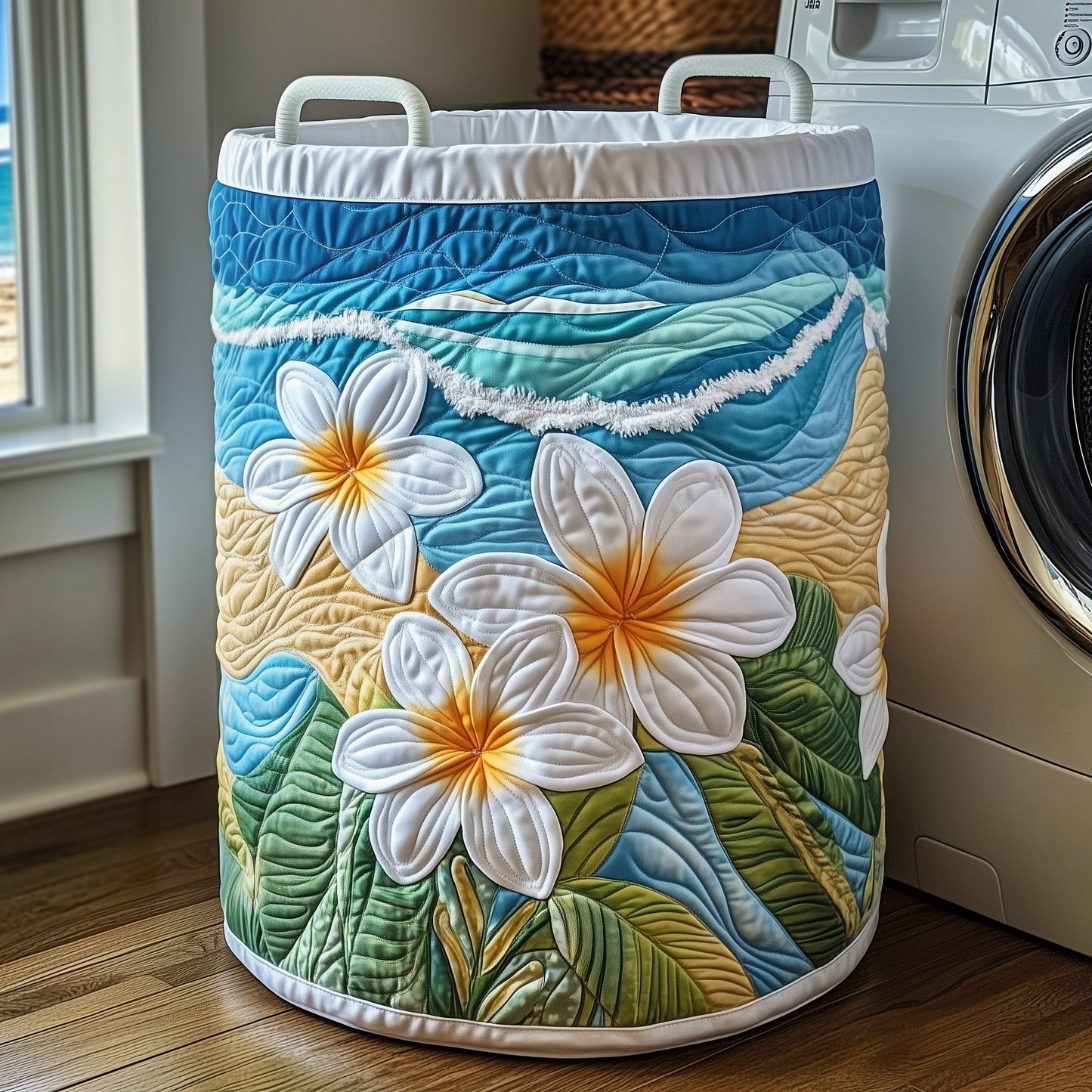 Tropical Plumeria Quilted Laundry Basket GFTONT3113