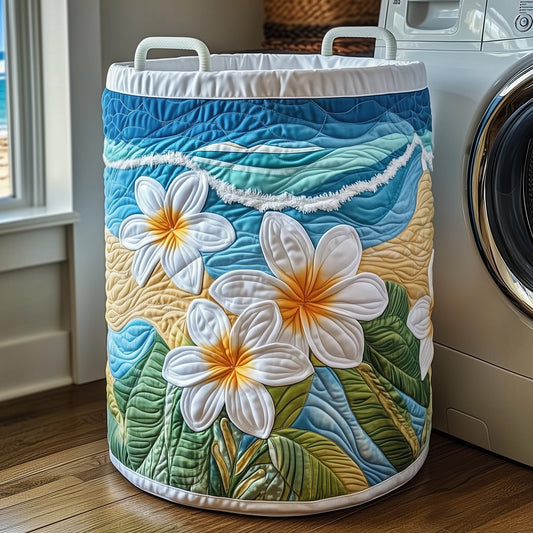 Tropical Plumeria Quilted Laundry Basket GFTONT3113