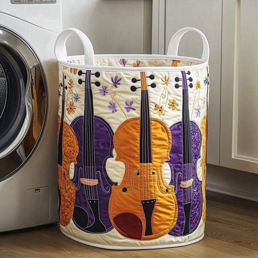 Melodic Violin Quilted Laundry Basket GFTONT3131