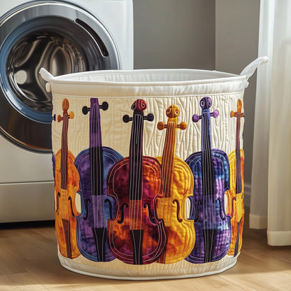 Melodic Violin Quilted Laundry Basket GFTONT3132