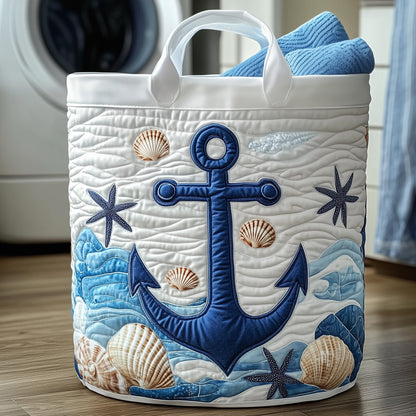 Nautical Anchor Quilted Laundry Basket GFTONT3146