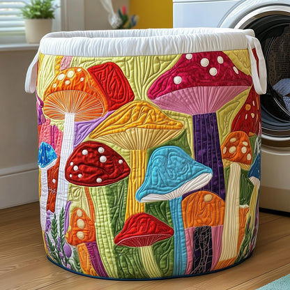 Mushroom Meadow Quilted Laundry Basket GFTONT3151