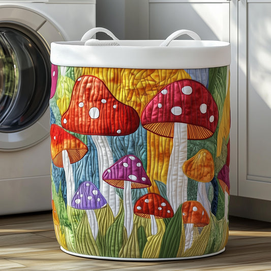 Mushroom Meadow Quilted Laundry Basket GFTONT3152