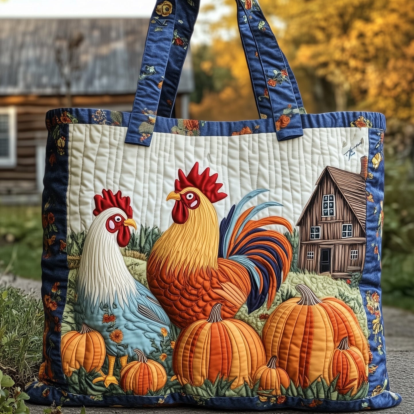 Farm Chicken Quilted Tote Bag GFTONT3232