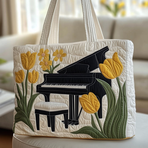Floral Piano Quilted Tote Bag GFTONT3338