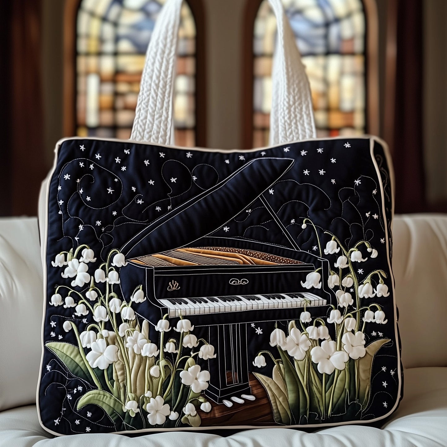 Floral Piano Quilted Tote Bag GFTONT3341